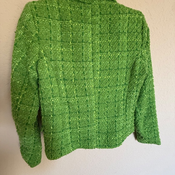 Rachel Zoe Green Tweed Blazer Gold Buttons Size Small - Picture 4 of 7